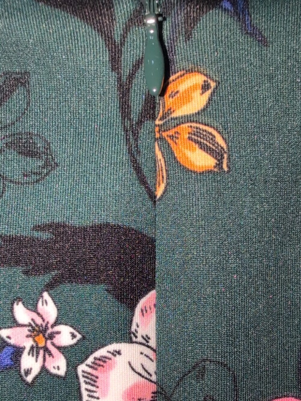 Vince Camuto Dark Green Lined Floral Dress - Picture 7 of 11